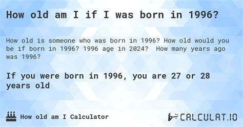 1996 born age now|how long ago was 1996.